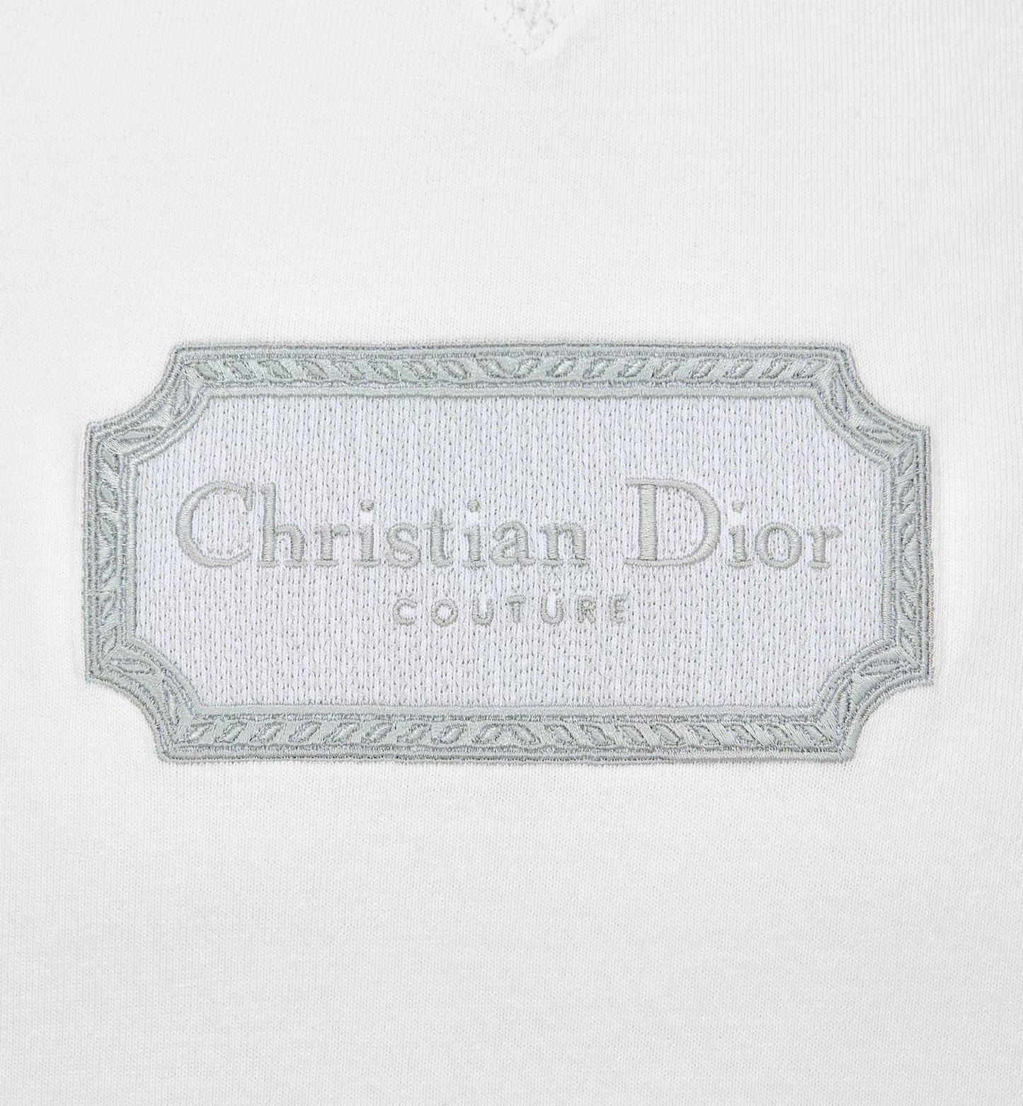 Couture Relaxed Fit White T-shirt with Embroidery