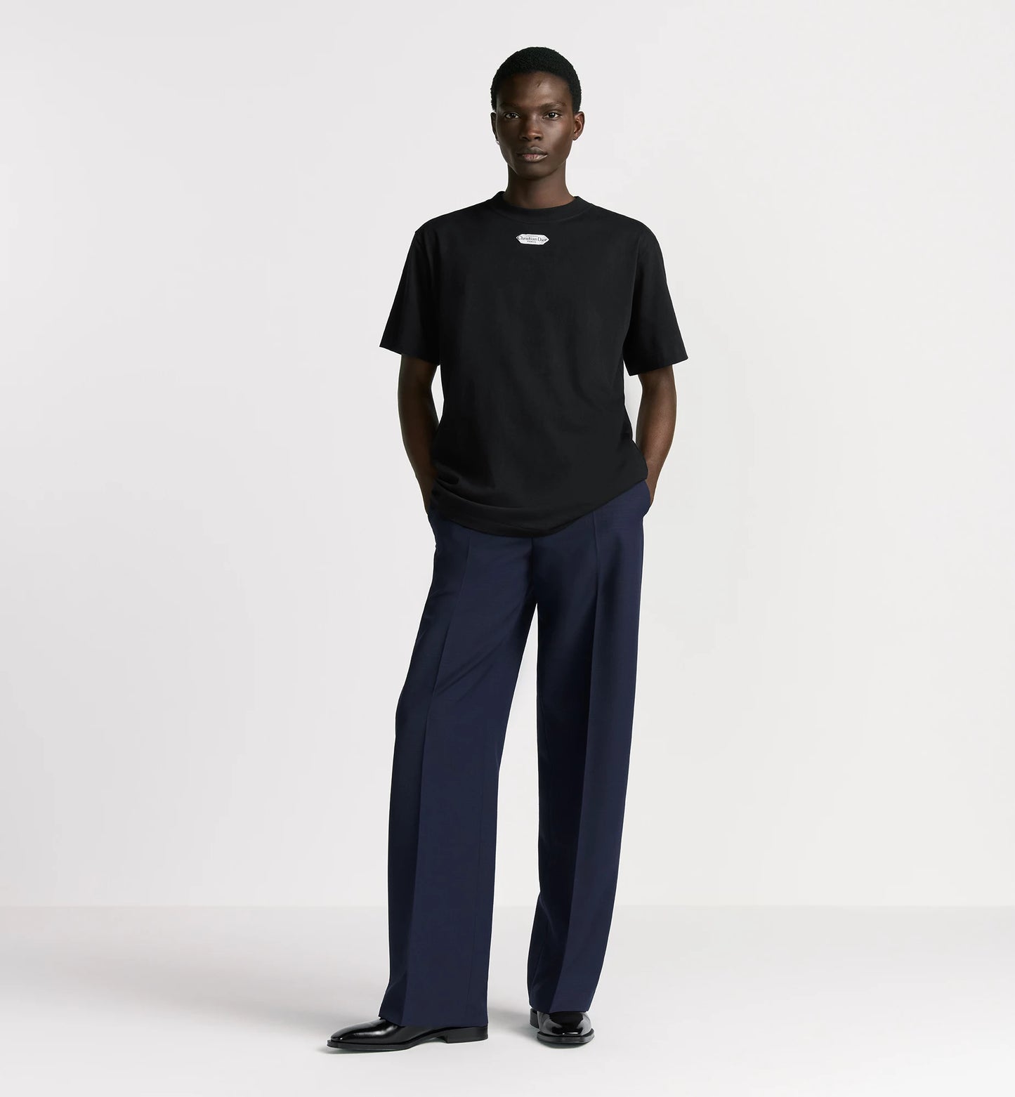 Relaxed Fit Black T-shirt with Tag