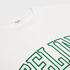 College Print White Cotton Jersey T-shirt