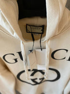 Oversized φούτερ με κουκούλα και λογότυπο Interlocking G σε λευκό χρώμα