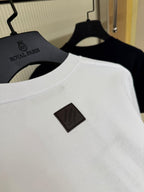 Gold-Stamped Leather Patch Black T-shirt