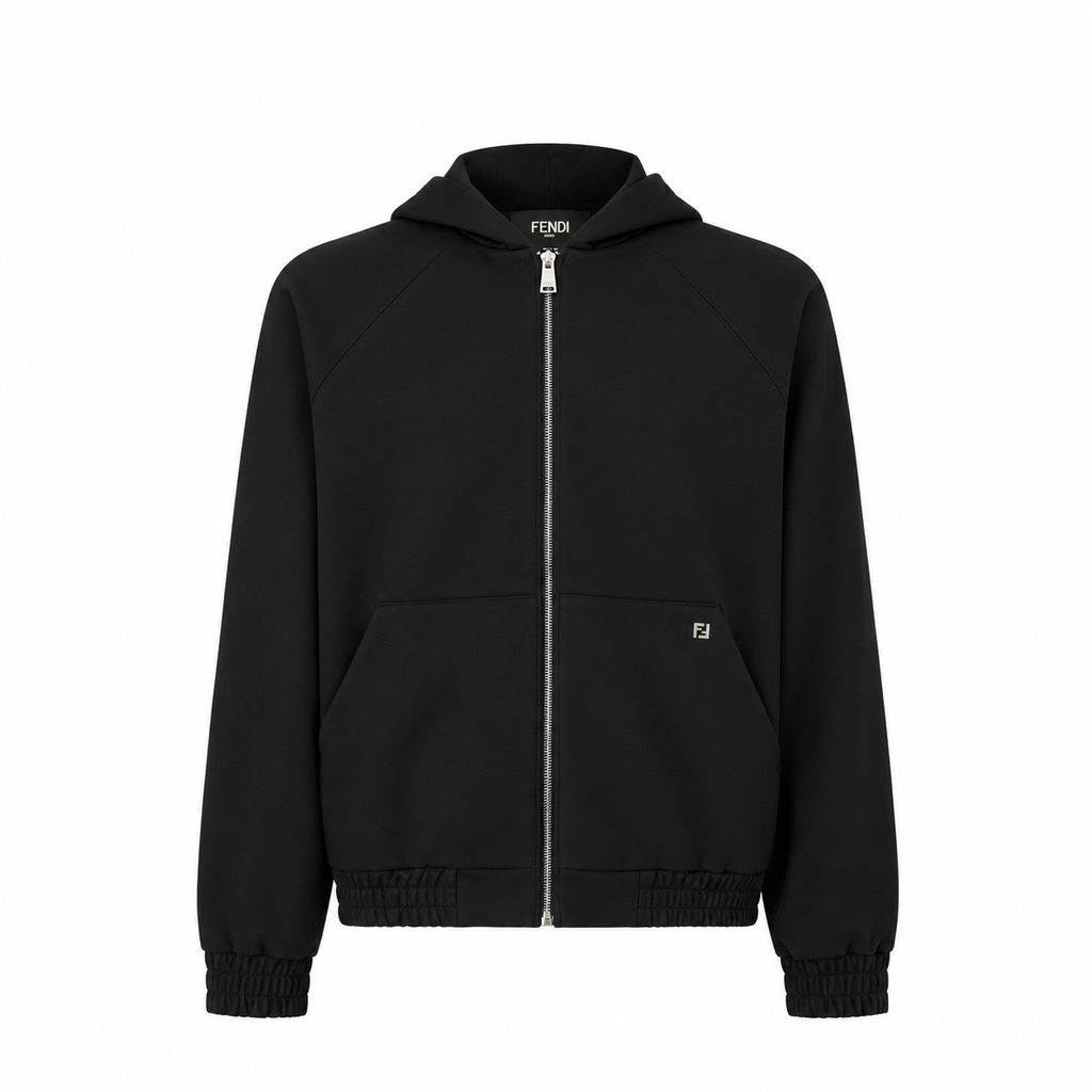 FF Metal Appliqué Black Cashmere Sweatshirt