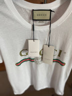 Λευκό βαμβακερό T-shirt με εφέ πλυσίματος