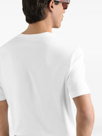 White Logo Embroidered T-shirt