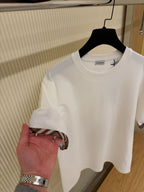 Elisson Check Sleeve Λευκό T-shirt