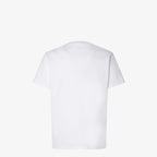 White T-shirt with Logo Embroidery