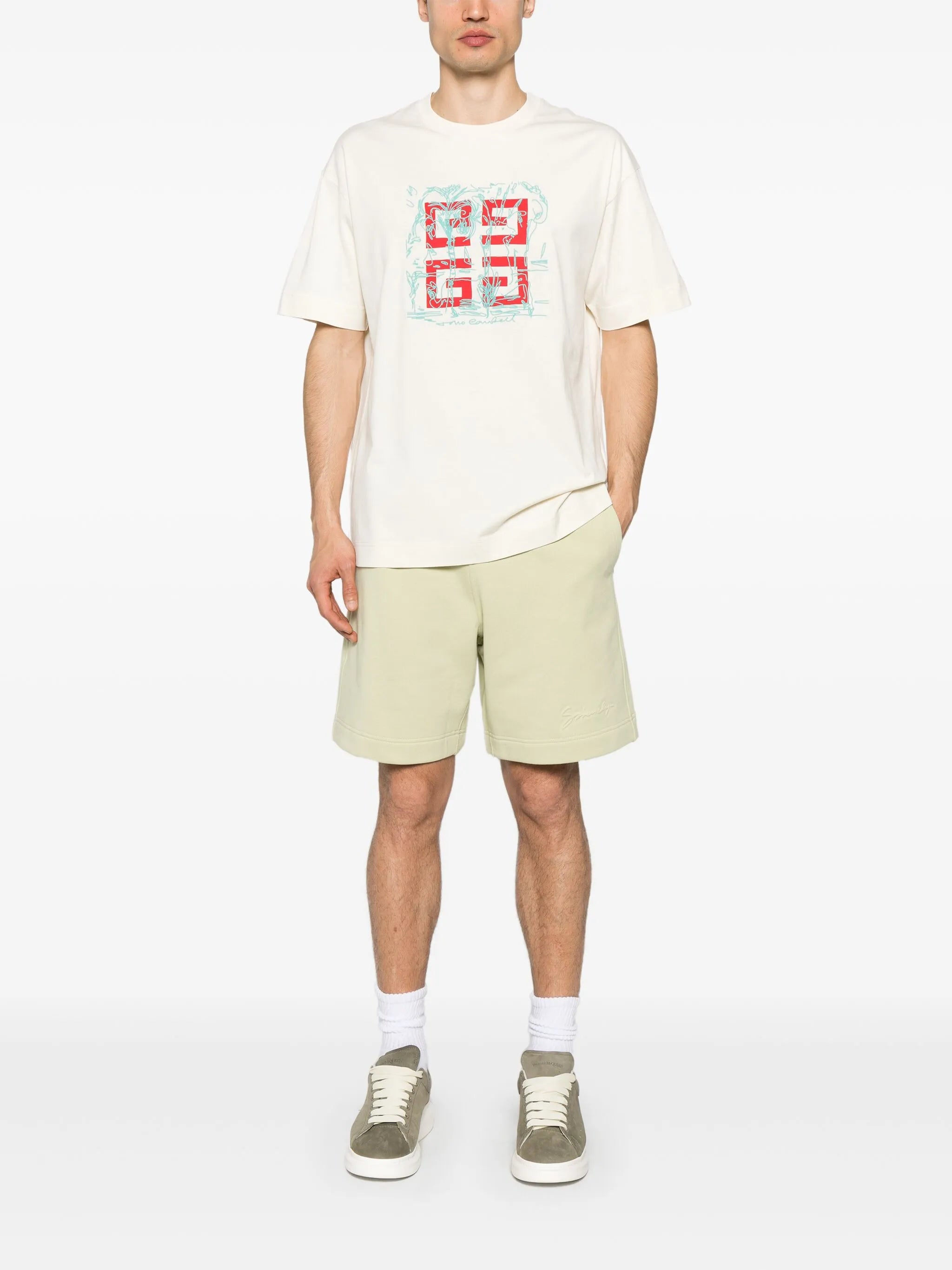 4G logo-embroidery White T-shirt