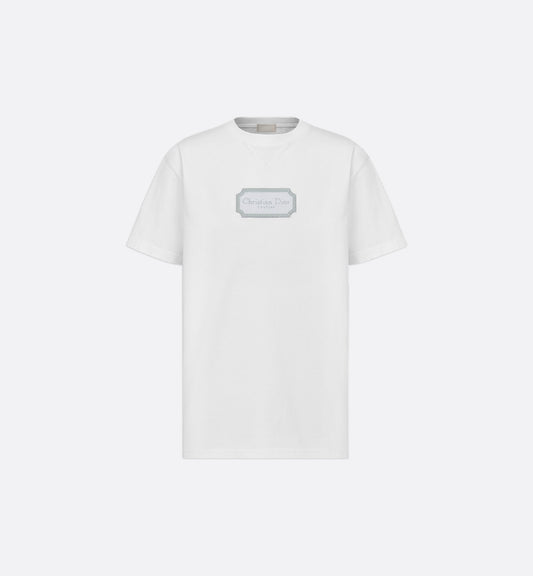 Couture Relaxed Fit White T-shirt with Embroidery