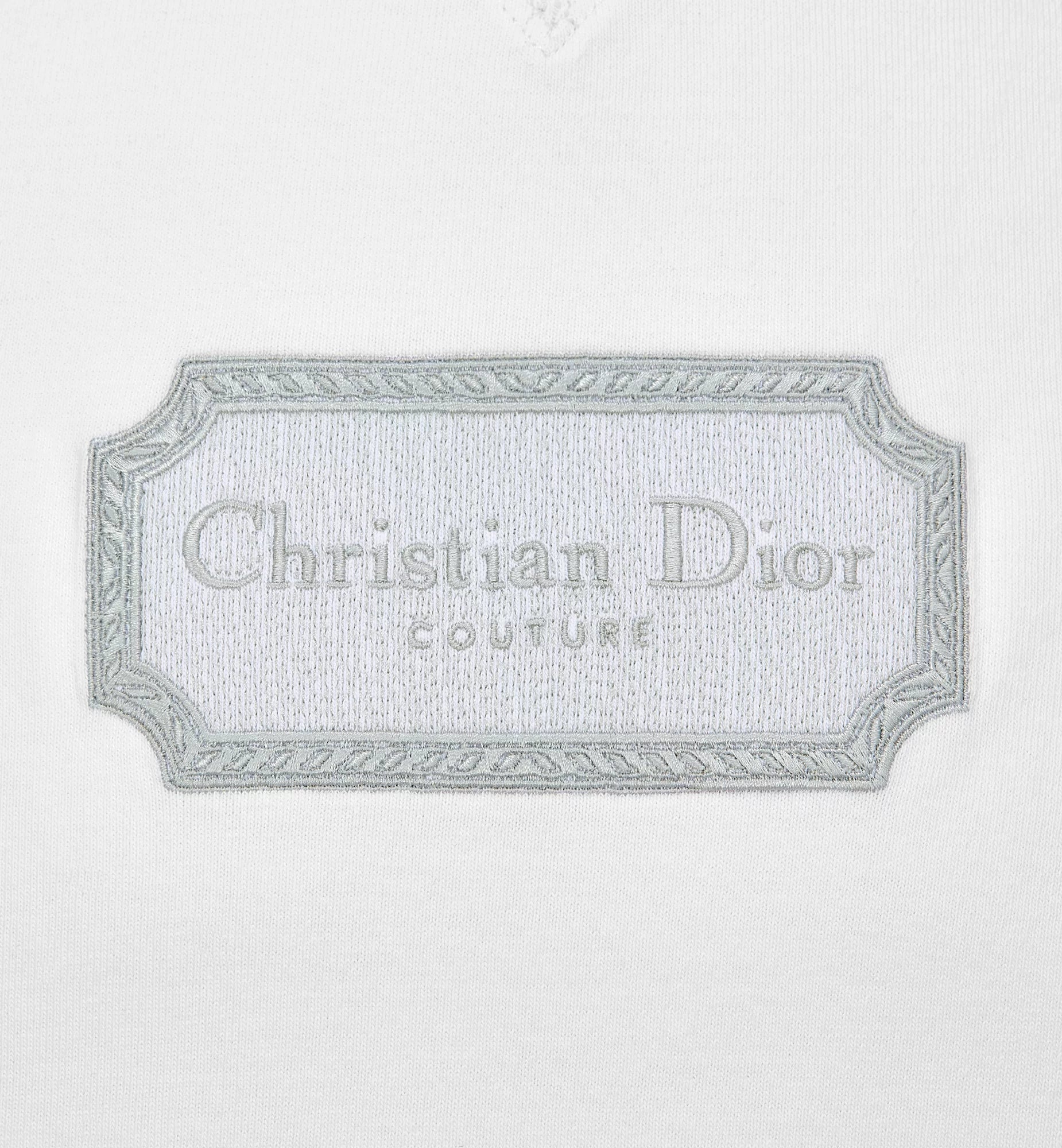 Couture Relaxed Fit White T-shirt with Embroidery
