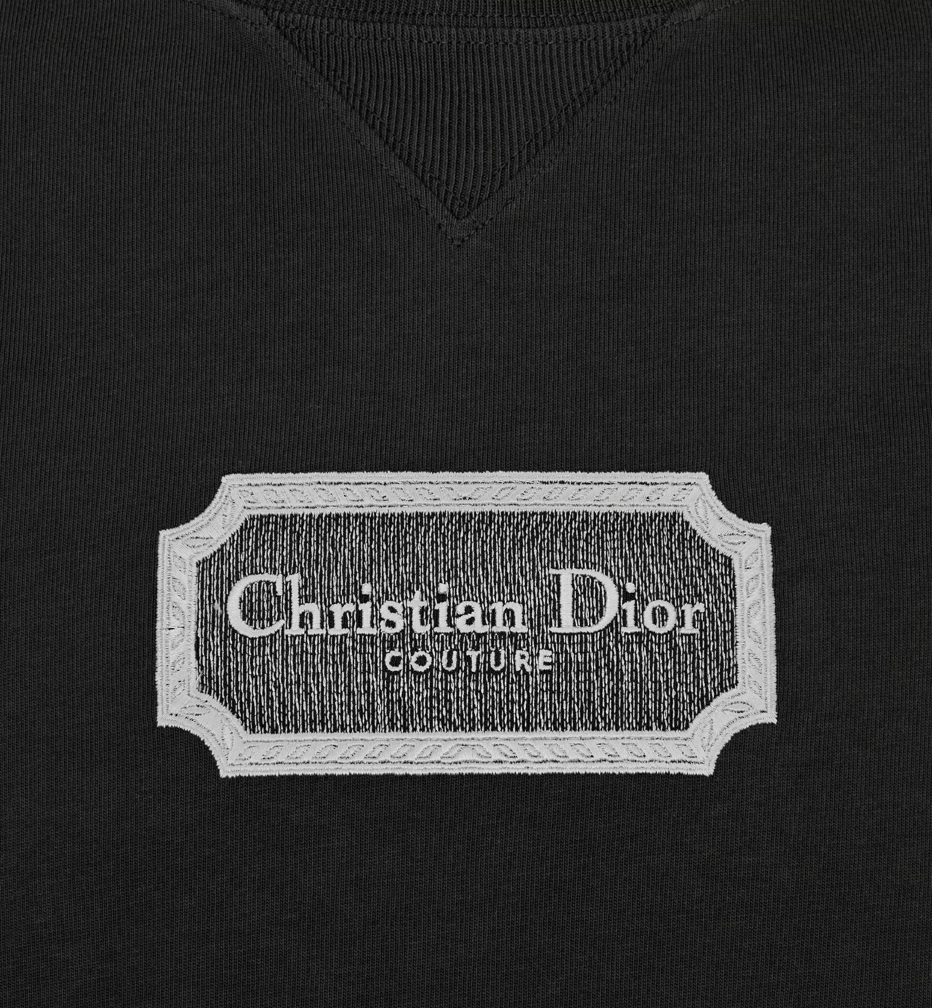 Μαύρο T-shirt Couture σε χαλαρή γραμμή με κέντημα