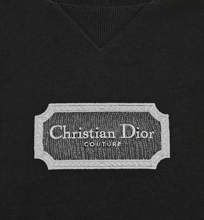 Couture Relaxed Fit Black T-shirt with Embroidery