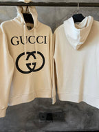 Oversized φούτερ με κουκούλα και λογότυπο Interlocking G σε λευκό χρώμα