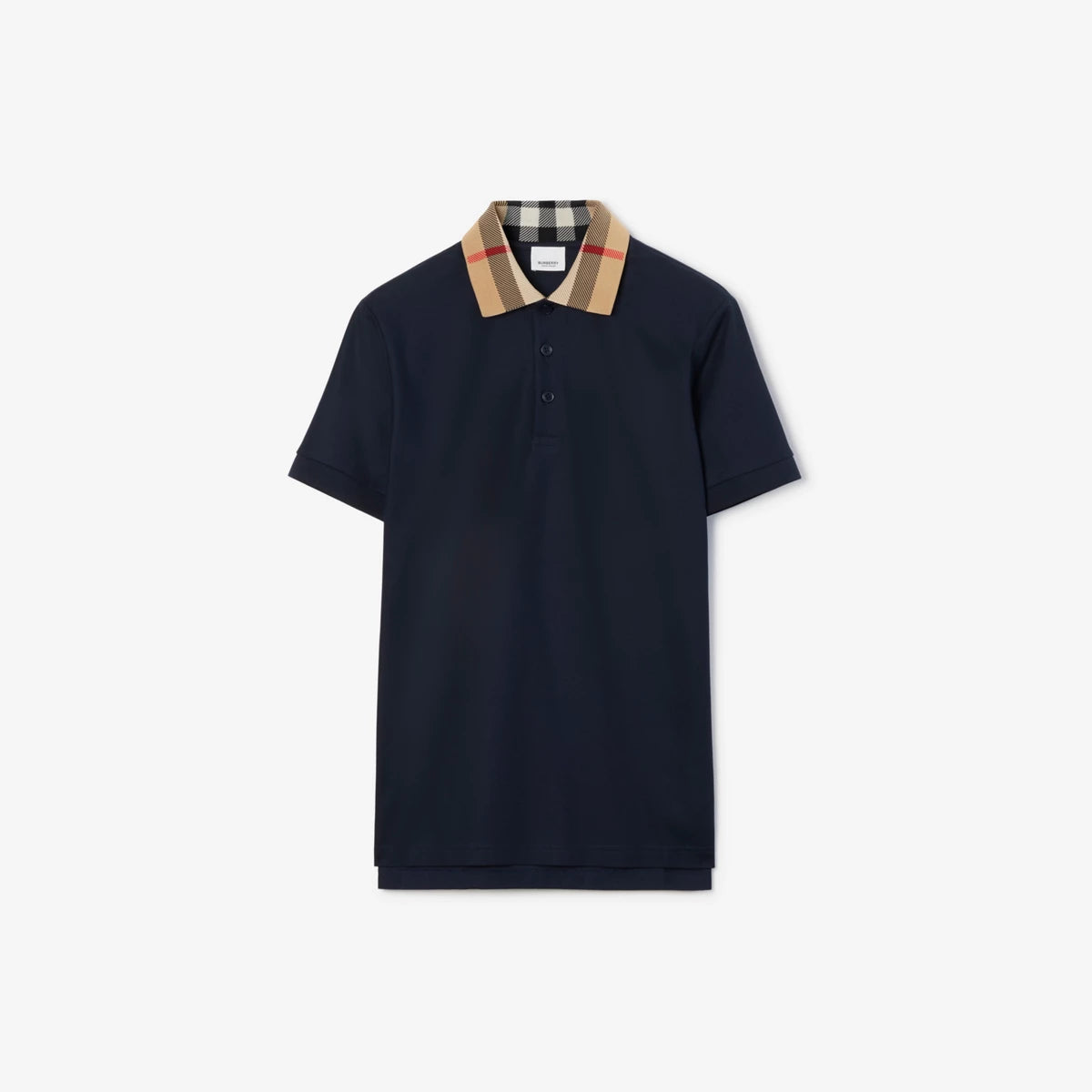 Cotton Piqué Navy Polo shirt with Embroidery