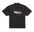 Πολιτικό T-shirt Oversized Μαύρο με Στένσιλ