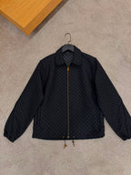 Cotton Blend Black Blouson Jacket