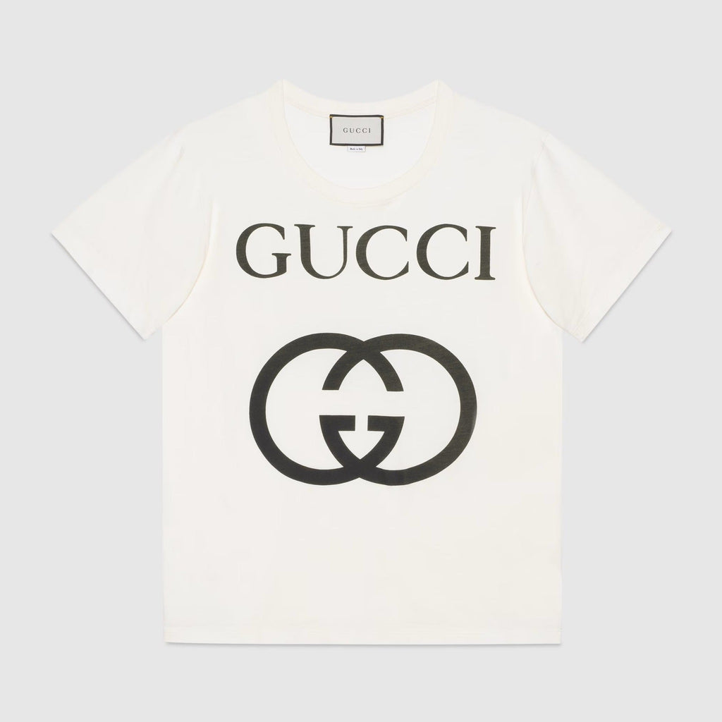 Άσπρο T-shirt με σχέδιο GG Interlocking