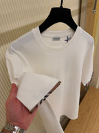 Elisson Check Sleeve Λευκό T-shirt