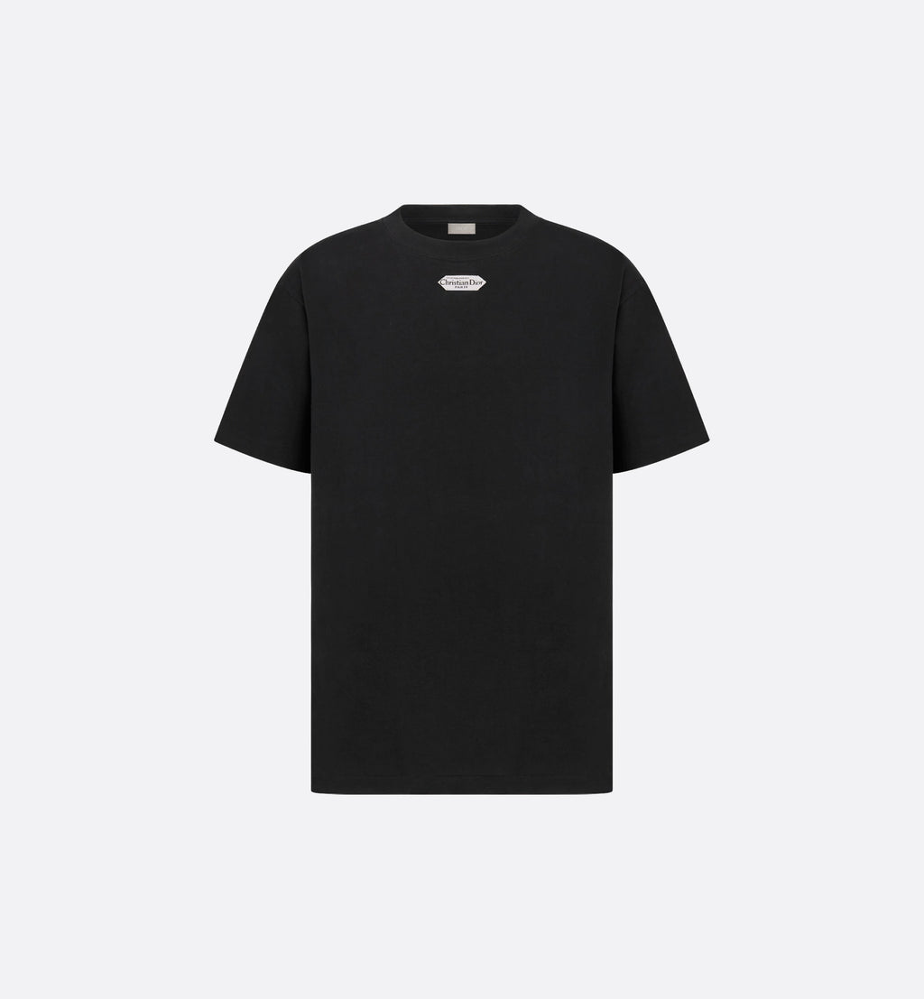 Μαύρο T-shirt χαλαρής εφαρμογής με ετικέτα