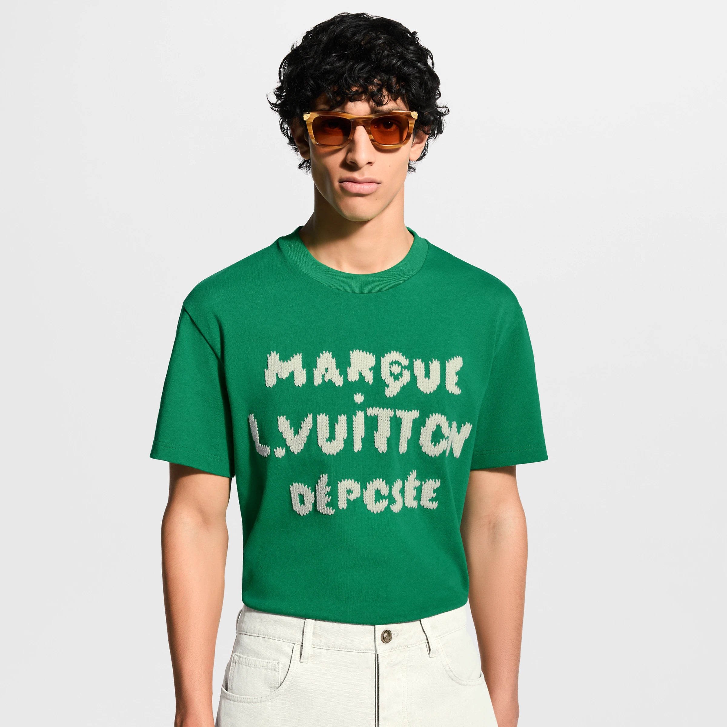 Embroidered Signature Green T-shirt