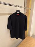 Μαύρο βαμβακερό T-shirt Oversize με κέντημα GG