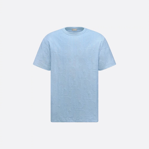 Allover Oblique fil coupé Blue T-shirt