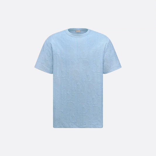 Allover Oblique fil coupé Blue T-shirt