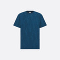 Allover Oblique fil coupé Deep Blue T-shirt
