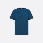 Allover Oblique fil coupé Deep Blue T-shirt