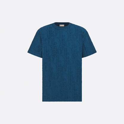 Allover Oblique fil coupé Deep Blue T-shirt
