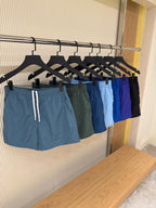 Blue Monogram Elastic Waist Swim Shorts