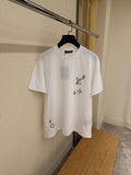 Monogram Sashiko Embroidery White T-shirt