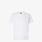 White T-shirt with Logo Embroidery