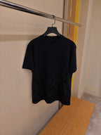 Flock Print Monogram Gradient Black T-shirt