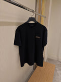 Gold-Stamped Leather Patch Black T-shirt