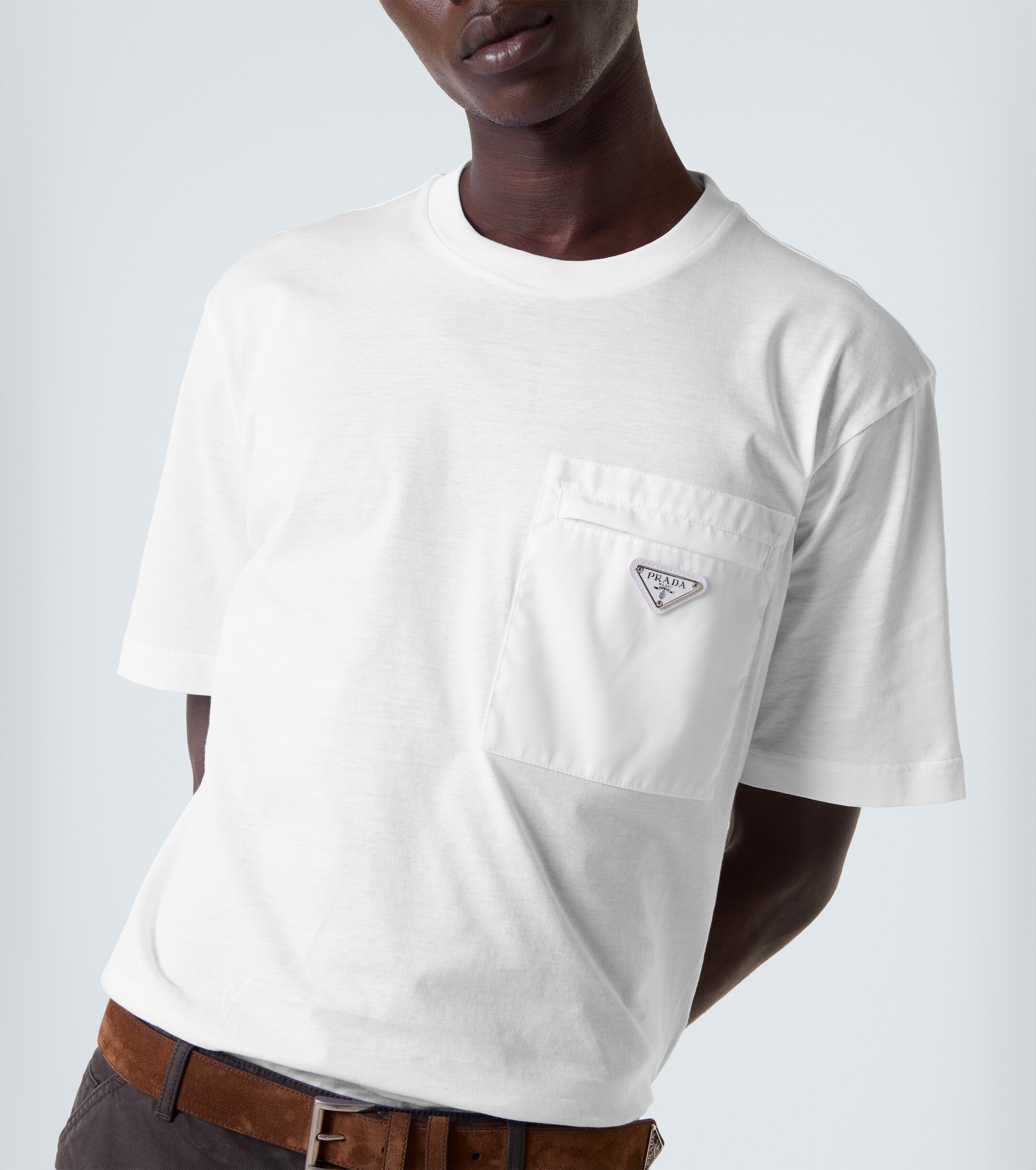 White Logo Plaqué Pocket T-shirt