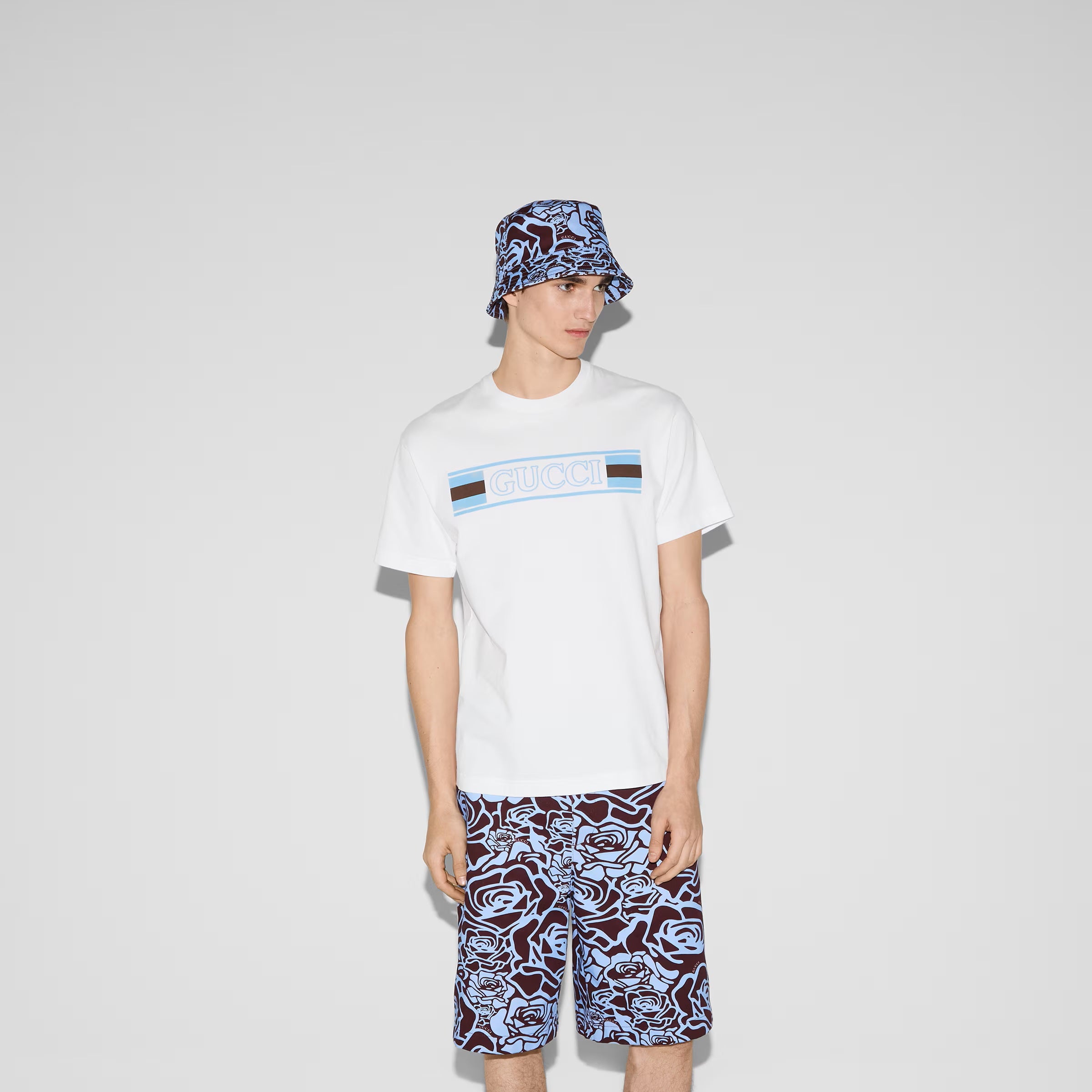 Printed Cotton Jersey White T-shirt
