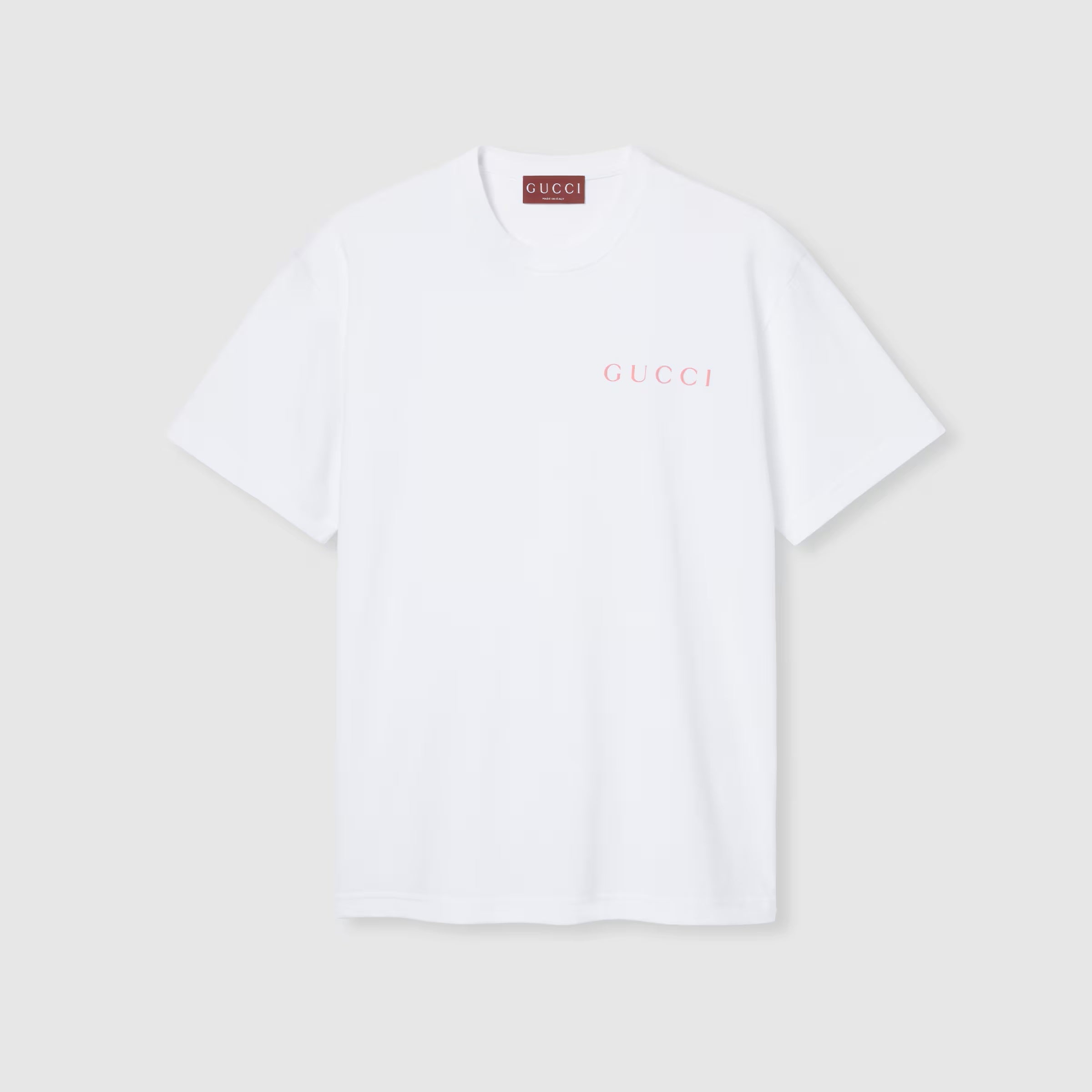 Τυπωμένο λευκό T-shirt από βαμβακερό ζέρσεϊ