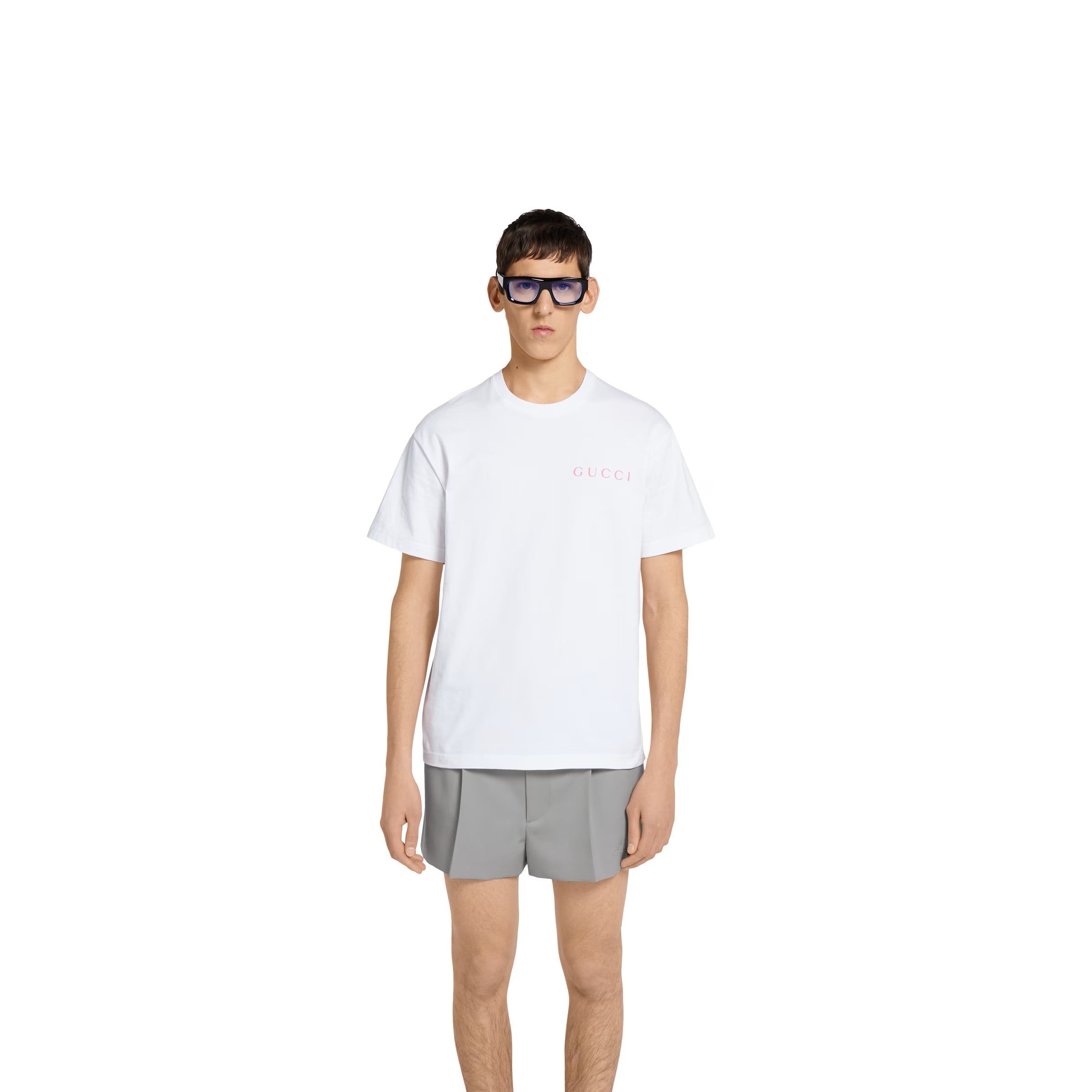 Τυπωμένο λευκό T-shirt από βαμβακερό ζέρσεϊ