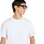Τυπωμένο λευκό T-shirt από βαμβακερό ζέρσεϊ