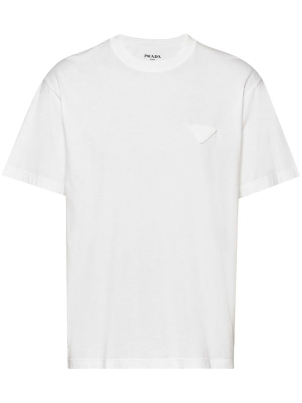 White Cotton Logo Patch T-shirt