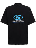Μαύρο T-shirt με ραγισμένο vintage λογότυπο Surfer