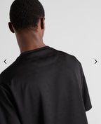 Μαύρο βαμβακερό T-shirt με all-over τύπωμα
