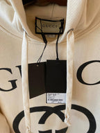 Oversized φούτερ με κουκούλα και λογότυπο Interlocking G σε λευκό χρώμα