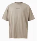 Μπεζ Oversize T-shirt με Εφέ Ξεθωριάσματος