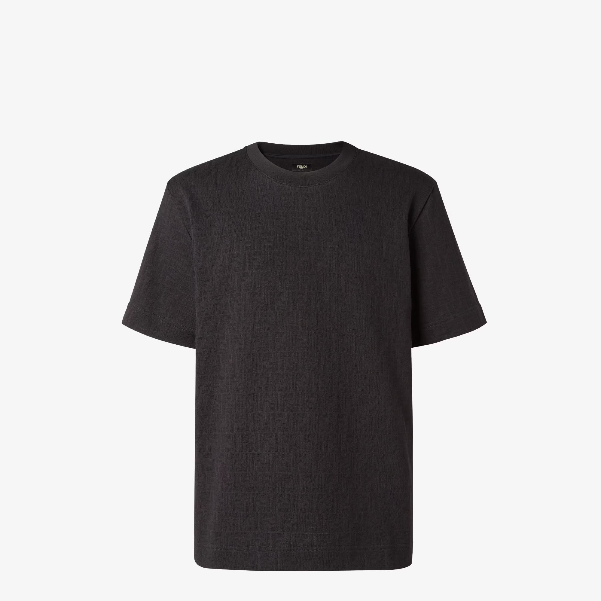 Black T-shirt with Ff Jacquard