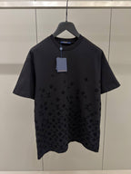 Flock Print Monogram Gradient Black T-shirt