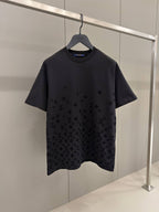 Flock Print Monogram Gradient Black T-shirt