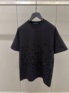 Flock Print Monogram Gradient Black T-shirt