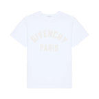 Λευκό βαμβακερό T-shirt με κέντημα