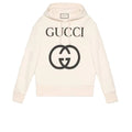 Oversized φούτερ με κουκούλα και λογότυπο Interlocking G σε λευκό χρώμα